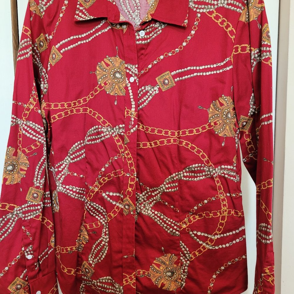 Talbots Red Blouse